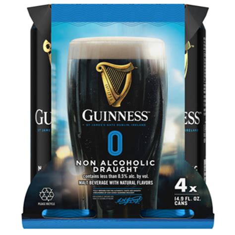 Guinness 0.0 Non-Alcoholic Draught 4 pack 14.9 oz. Can - Petite Cellars