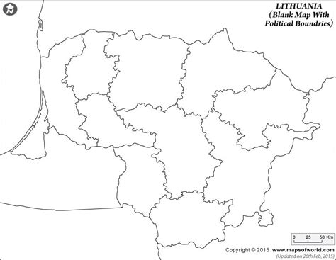 Lithuania Map Outline | Blank Map of Lithuania