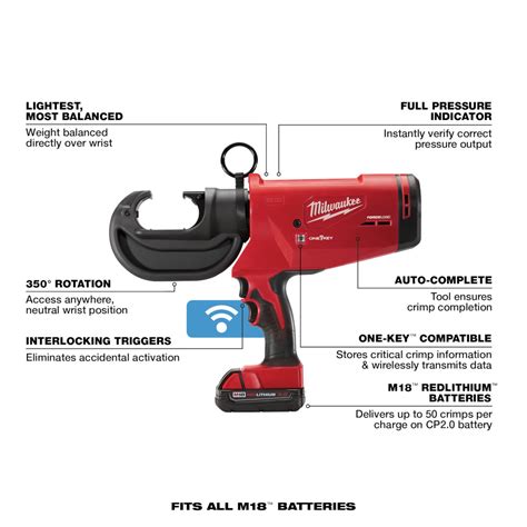 Milwaukee M18 FORCE LOGIC 12 Ton Utility Crimper Kit - GME Supply