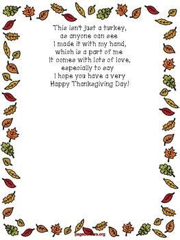 Thanksgiving Handprint Poem Worksheet Classful | ubicaciondepersonas ...