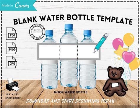 Customizable Water Bottle Label Template