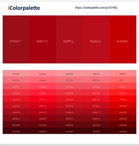 65 Red Color Palettes | Curated collection of Color Palettes