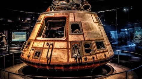 Premium AI Image | A close up of the apollo 11 capsule on display at the national space museum.