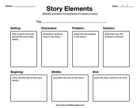 Story Graphic Organizer Worksheet