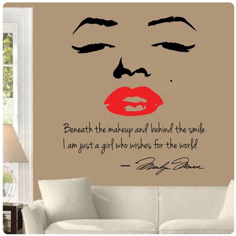 Marilyn Monroe Wall Decal Decor Quote Face Red Lips Makeup Sticker Choose Size | eBay | Red lip ...