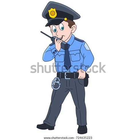 Cartoon Police Officer Policeman Isolated On Stock Vector (Royalty Free) 724635223 | Shutterstock