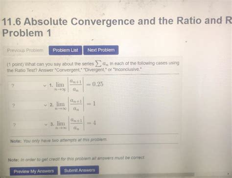 Solved 11.6 Absolute Convergence and the R Problem 10 (1 | Chegg.com