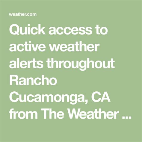 Rancho Cucamonga, CA Weather Alerts - The Weather Channel | Weather.com | The weather channel ...