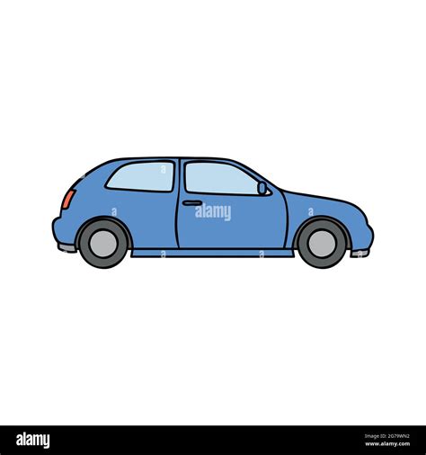 blue car simple illustration on white background Stock Vector Image & Art - Alamy