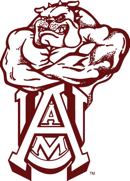 Alabama A&M Bulldogs Alternate Logo (1980-Pres) - Bulldog with muscels ...