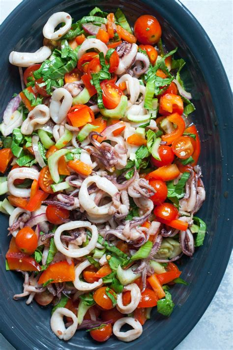 Calamari Salad | Recipe | Sea food salad recipes, Seafood salad, Calamari salad