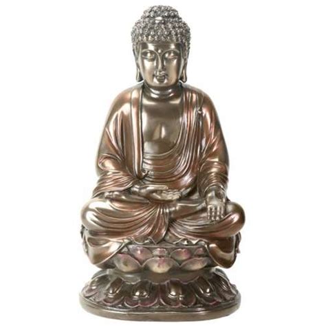 Buddha on Lotus Bronze Resin Statue