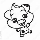 Cute Pig Coloring sketch template