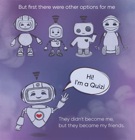 Character design. Robot "QUIZI" for the game QUIZ on Behance