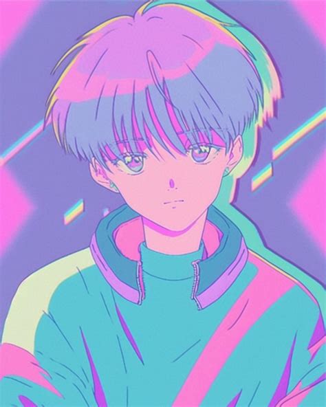 Premium AI Image | Anime character with a neon glow on his face