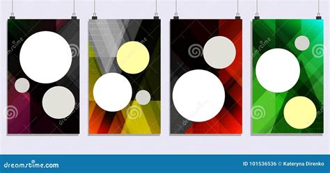 Placards Set with Abstract Shapes. Geometric Style Flat and Design Elements Stock Illustration ...