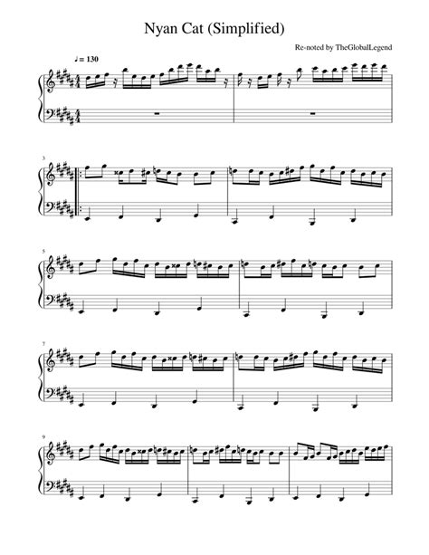 Nyan Cat Simplified Sheet music for Piano (Solo) | Musescore.com