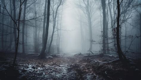 Spooky fog surrounds dark, mysterious autumn forest generated by AI 24790806 Stock Photo at Vecteezy