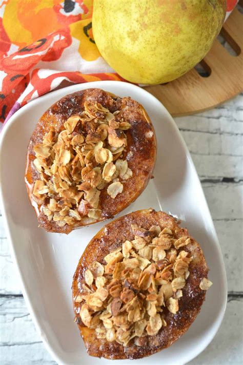 Cinnamon Sugar Baked Pears with Granola | Sweatpeas Kitchen