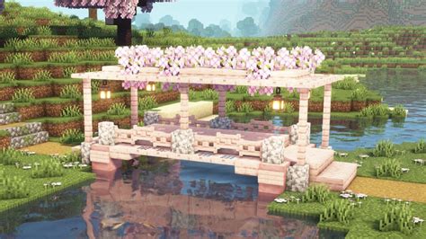 [Minecraft] How to Build a Cherry Blossom Bridge / Tutorial - YouTube