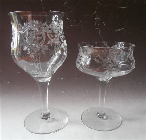 Vintage Etched Crystal Stemware Ebth