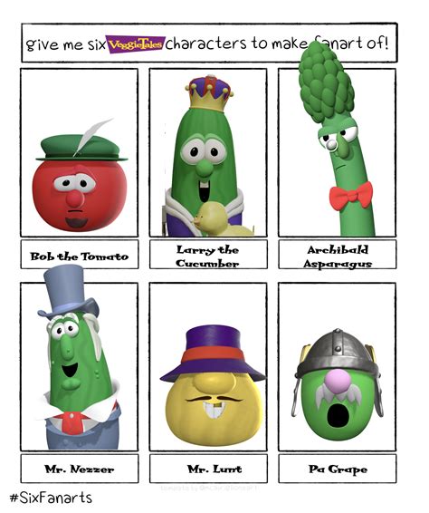 Six VeggieTales Characters (fanart) by quinn727studio on DeviantArt