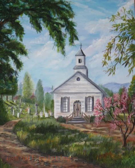 Drawings Of Old Country Churches Landscapes Gallery Art Country Church Oil Painting on Canvas ...