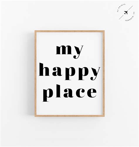 My Happy Place Print Typography Art Abstract Art Boho | Etsy