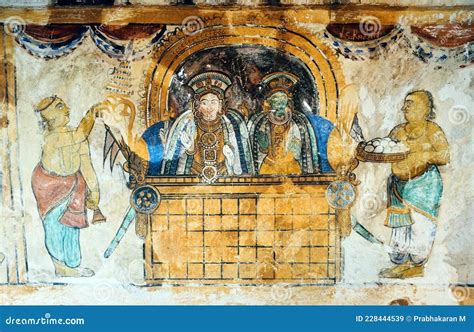 Fresco/mural Paintings In Ancient Brihadeeswarar Temple In Thanjavur, Tamilnadu. Royalty-Free ...