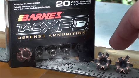 9mm Barnes TAC XPD short barrel ballistic gel test - YouTube