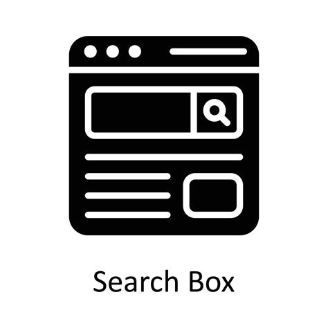 Search Box Vector Solid Icon Design illustration. Seo and web Symbol on ...