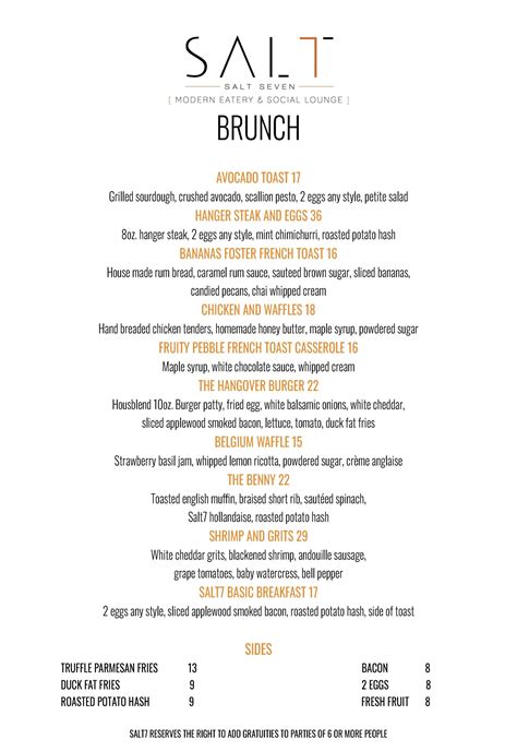 Brunch Menu - SALT7 | Modern American Fine Dining & Steakhouse | Delray ...