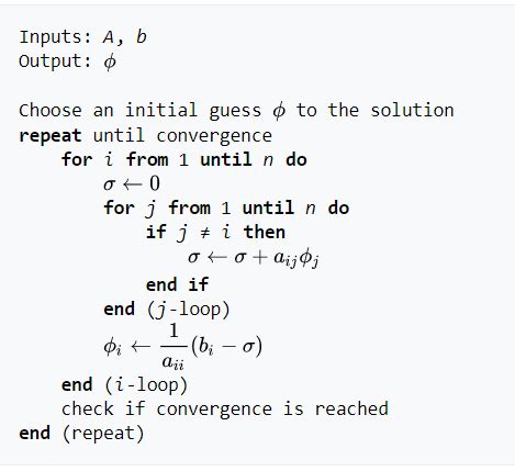 programming - Implementing Jacobi and Gauss-Seidel Method - Mathematics ...