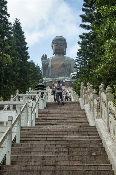 People Climbing Stairs To the Tian Tan Buddha Editorial Photography ...