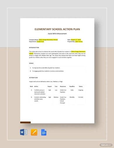 15+ School Action Plan Templates - Word, PDF | Free & Premium Templates