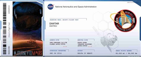 Jouney to Mars ticket via Nasa | Dimitar's blog