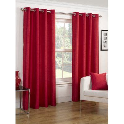 Hamilton McBride Faux Silk - Eyelet Lined Ring Top Curtain | Wayfair UK | Red curtains, Curtains ...