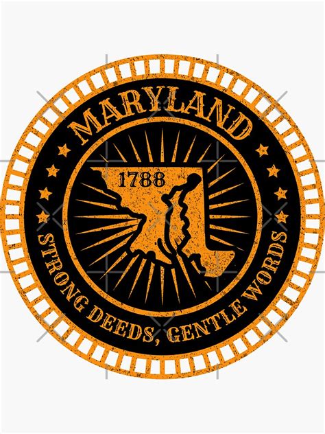 "Maryland State Slogan - MD Map Motto - Strong Deeds Gentle Words ...