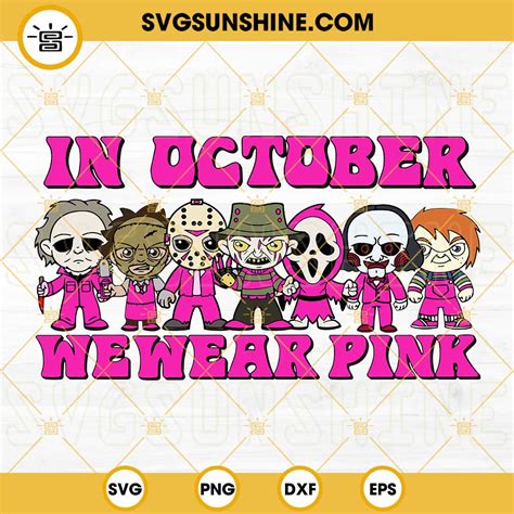 In October We Wear Pink SVG, Pink Ribbon And Pink Pumpkin SVG, Breast ...