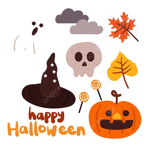 Lindo Conjunto De Pegatinas De Halloween PNG ,dibujos Víspera De Todos ...