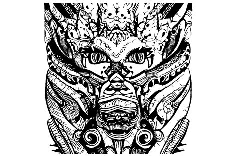 Dragon Head Line Art Ornament Square Graphic by Arief Sapta Adjie II · Creative Fabrica