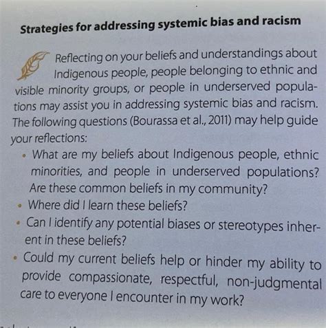 Solved Strategies for addressing systemic bias and racism | Chegg.com