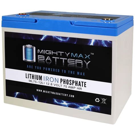 MIGHTY MAX BATTERY 12-Volt 75 AH Deep Cycle Lithium Iron Phosphate ...