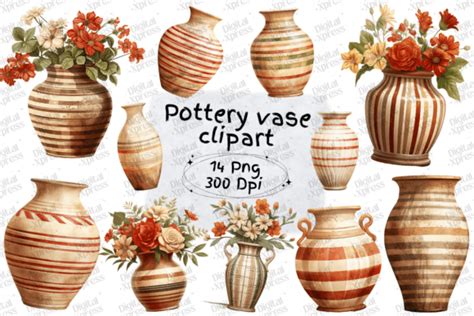 Pottery Vase Clipart Graphic by Digital Xpress · Creative Fabrica