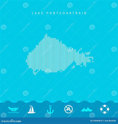 Lake Pontchartrain Vector Map Isolated On White Background. High ...