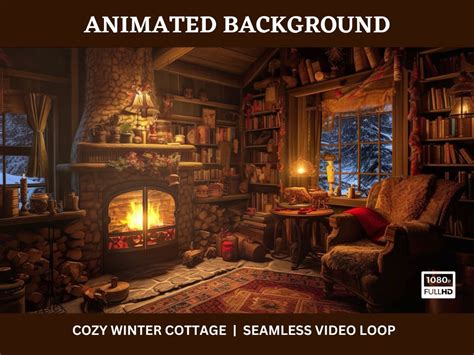 Cozy Winter Cottage Animated Background Video Loop Twitch Stream, OBS ...