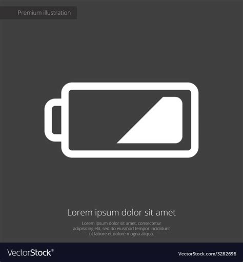 Low battery premium icon white on dark background Vector Image