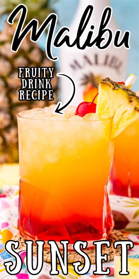 Malibu Sunset Drink Recipe - Sugar and Soul