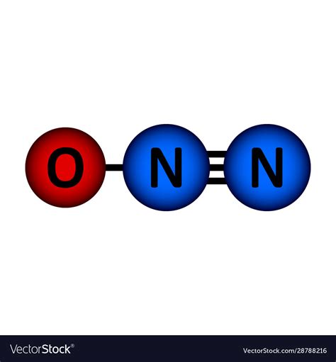 Nitrous oxide gas molecule icon Royalty Free Vector Image