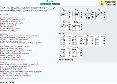 Chord: Kiss Me - tab, song lyric, sheet, guitar, ukulele | chords.vip